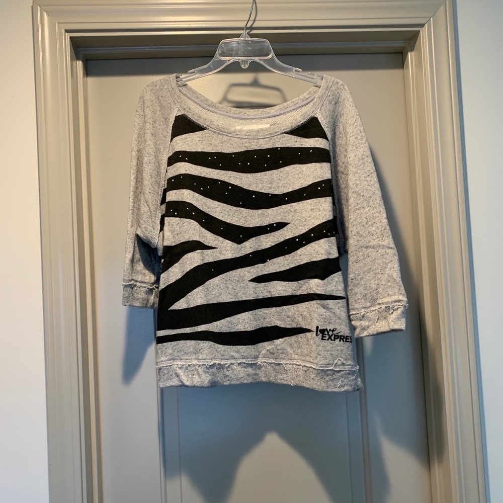 Express Zebra Print Sweater